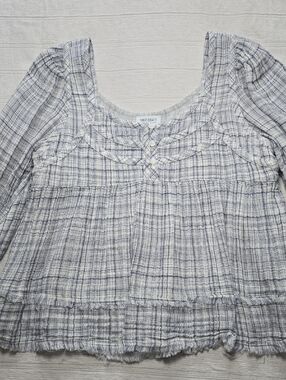 True Craft Boho Crop Peasant Blouse Women's Size Small
